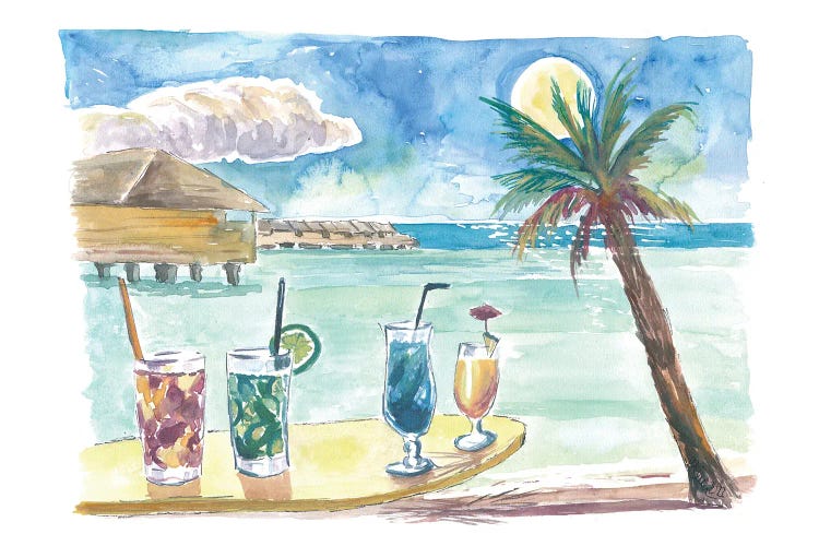 Tropical Sea With Pacific Cocktails At Marquesas Archiepelago