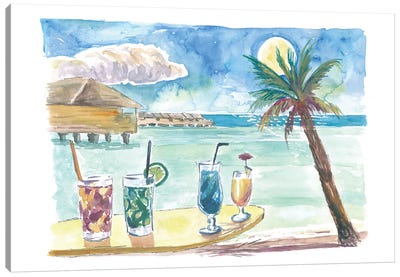 Tropical Sea With Pacific Cocktails At Marquesas Archiepelago Canvas Art Print - French Polynesia Art