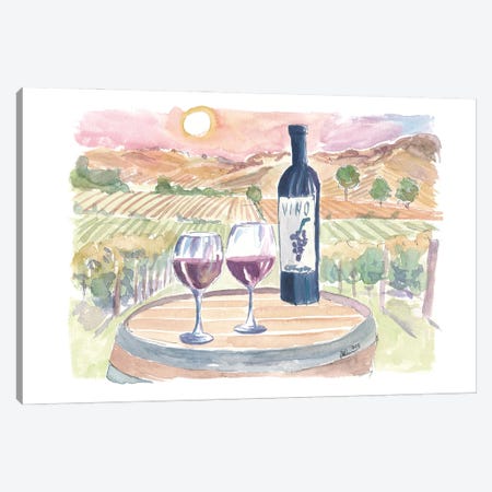Napa Valley Experience With View, Sunset And A Romantic Table Canvas Print #MMB849} by Markus & Martina Bleichner Art Print