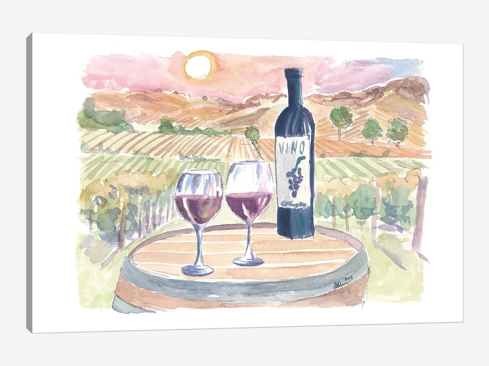 Napa Valley Experience With View, Sunset And A Romantic Table by Markus & Martina Bleichner 1-piece Art Print