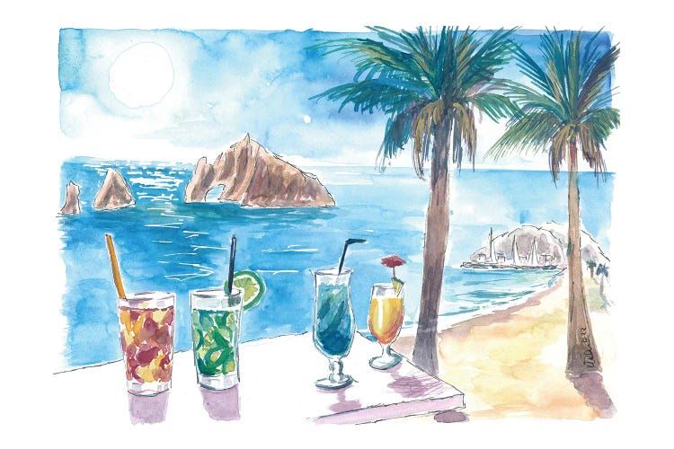 Cocktails Ready For Sunset With Rocks In Cabo San Lucas by Markus & Martina Bleichner wall art