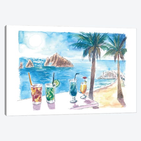 Cocktails Ready For Sunset With Rocks In Cabo San Lucas Canvas Print #MMB855} by Markus & Martina Bleichner Canvas Art Print