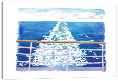 Cruiser Dream From Aft Views With Endless Sea Canvas Art Print - Markus & Martina Bleichner