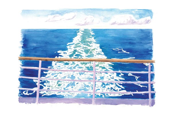 Cruiser Dream From Aft Views With Endless Sea