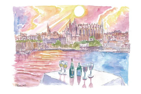 Markus & Martina Bleichner: Dinner In Palma Majorca With Port, Wine And La Seu by Markus & Martina Bleichner