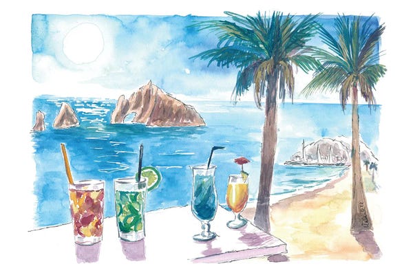 Markus & Martina Bleichner: Chilling With Refreshing Fruit Cocktails In Waikiki Hawaii Afternoon At The Beach by Markus & Martina Bleichner