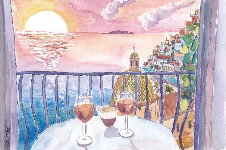 Unforgettable Incredible Amalfi Sunset View Terrace With Infinite Sea View And Sundowner Drinks