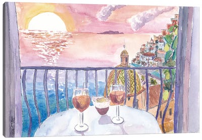 Unforgettable Incredible Amalfi Sunset View Terrace With Infinite Sea View And Sundowner Drinks Canvas Art Print - Amalfi Coast Art