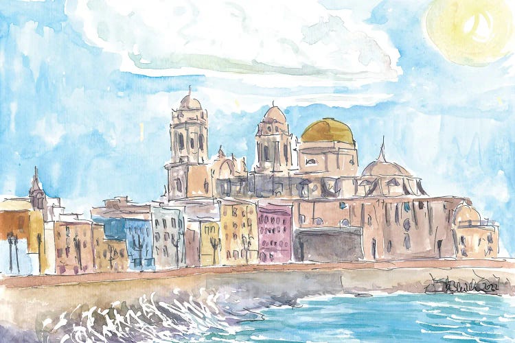 Historic City Views In Cadiz Andalusia Spain by Markus & Martina Bleichner wall art