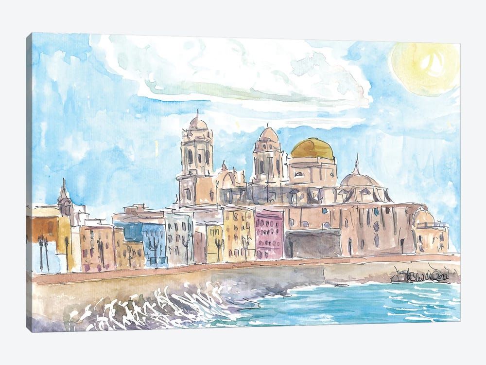 Historic City Views In Cadiz Andalusia Spain by Markus & Martina Bleichner 1-piece Art Print