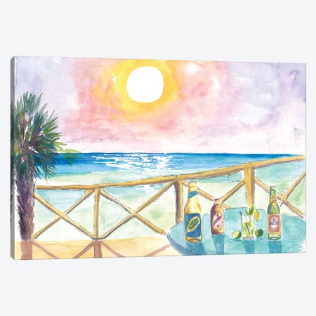 Caribbean Drinks At The West Indies Beach Canvas Print #MMB866} by Markus & Martina Bleichner Canvas Art