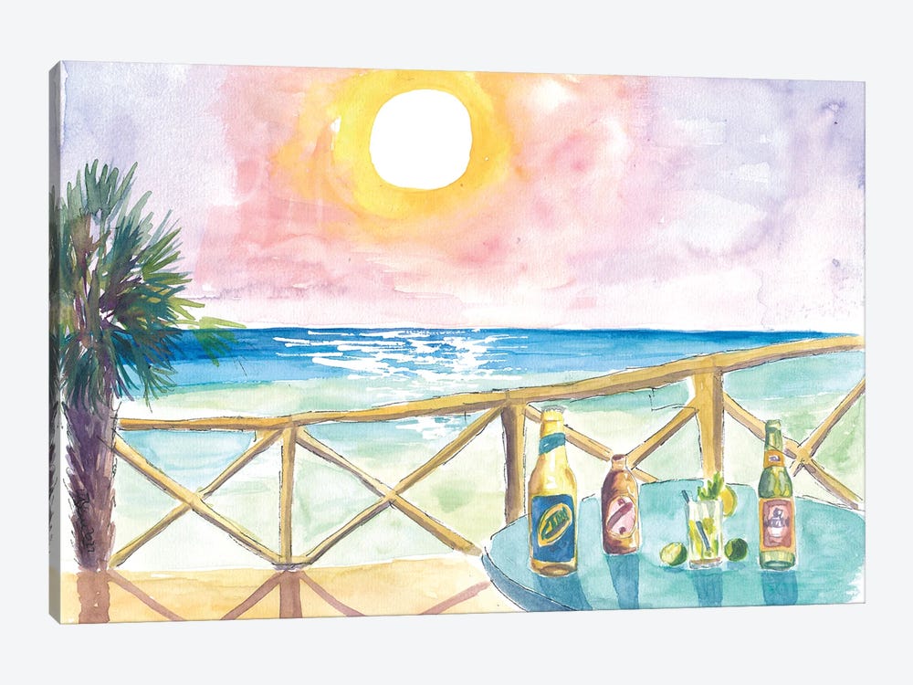 Caribbean Drinks At The West Indies Beach by Markus & Martina Bleichner 1-piece Canvas Artwork