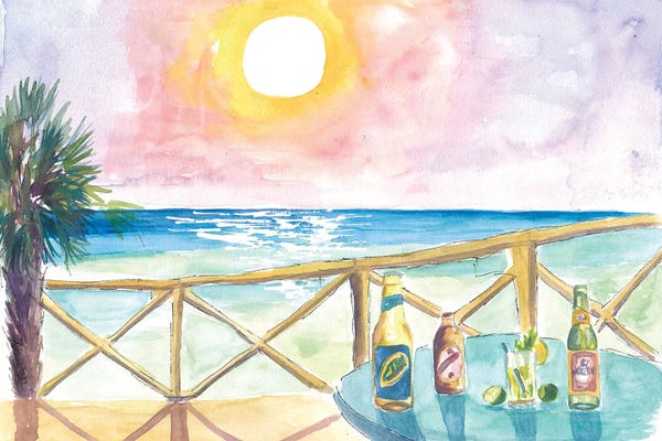 Markus & Martina Bleichner: Caribbean Drinks At The West Indies Beach by Markus & Martina Bleichner