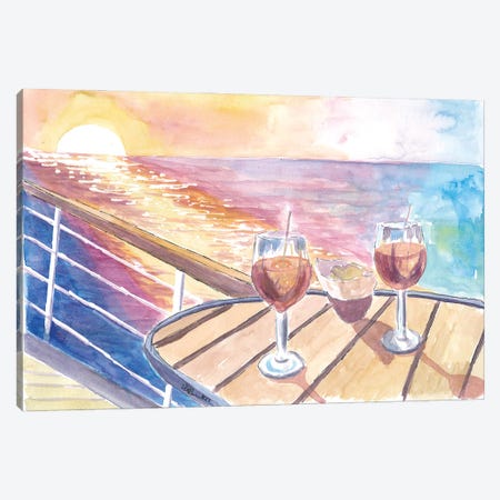 Cruise Dreams With Sunset Cocktails And Endless Sea Views Canvas Print #MMB867} by Markus & Martina Bleichner Canvas Artwork