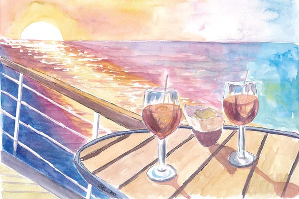 Cruise Ships: Cruise Dreams With Sunset Cocktails And Endless Sea Views by Markus & Martina Bleichner