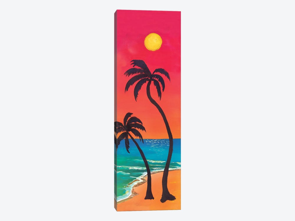 Beach Life With Palms, Waves And Sunset by Markus & Martina Bleichner 1-piece Canvas Artwork