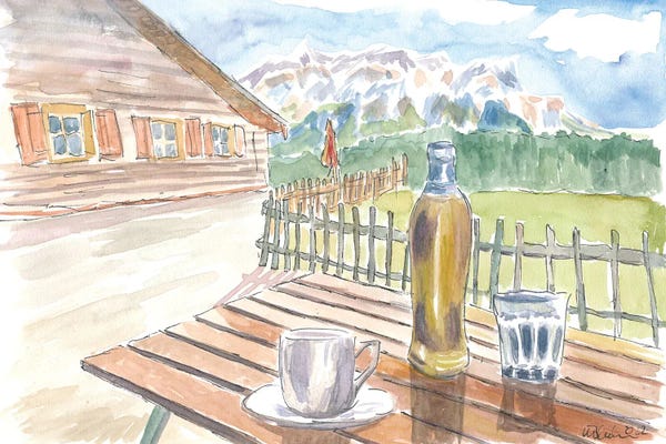 Markus & Martina Bleichner: Mountain Hikings With Refreshing Break At Hut by Markus & Martina Bleichner
