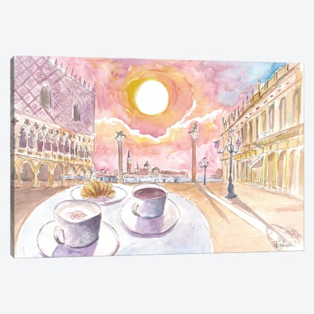 Saint Mark's Square With Coffee And Brioche Canvas Print #MMB876} by Markus & Martina Bleichner Canvas Art Print
