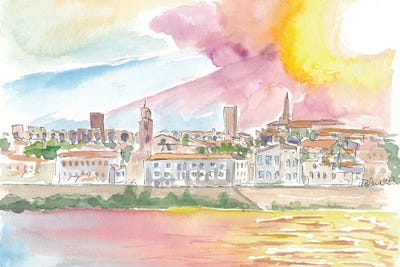 Historic Arles With View Of Old Town by Markus & Martina Bleichner canvas print