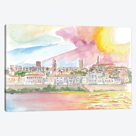 Historic Arles With View Of Old Town Canvas Print #MMB877} by Markus & Martina Bleichner Canvas Art Print