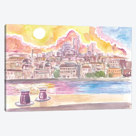 Istanbul Turkey Amazing City View With Skyline And Tea Canvas Print #MMB879} by Markus & Martina Bleichner Canvas Art