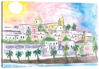 Sunlight Over Stromboli Aeolian Islands Italy Canvas Art Print - Sicily