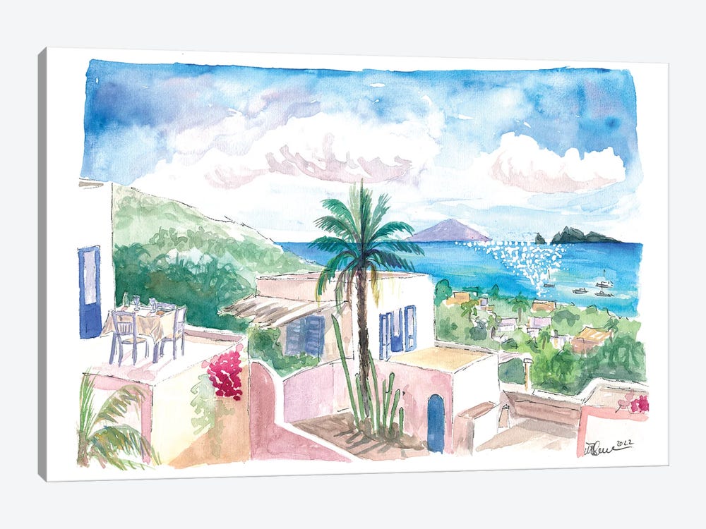 Panarea Mediterranean View With Stromboli And Aeolian Fantasies by Markus & Martina Bleichner 1-piece Canvas Wall Art