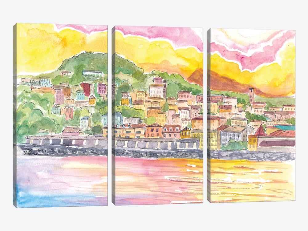 Saint Johns Grenada Golden West Indies Morning by Markus & Martina Bleichner 3-piece Canvas Wall Art