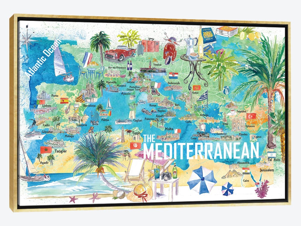 Med Travel Aegean Sea Mykonos Ibiza Monaco Poster Nordic Wall Art