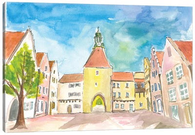 Weiden Bavaria Lower Market Square With Gate And Medieval Houses Canvas Art Print