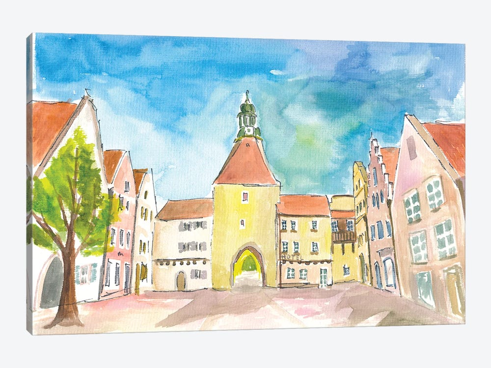 Weiden Bavaria Lower Market Square With Gate And Medieval Houses by Markus & Martina Bleichner 1-piece Canvas Art Print