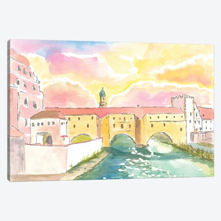 Amberg Bavaria View Of Famous Stadtbrille River Vils Gate Canvas Print #MMB918} by Markus & Martina Bleichner Canvas Art Print