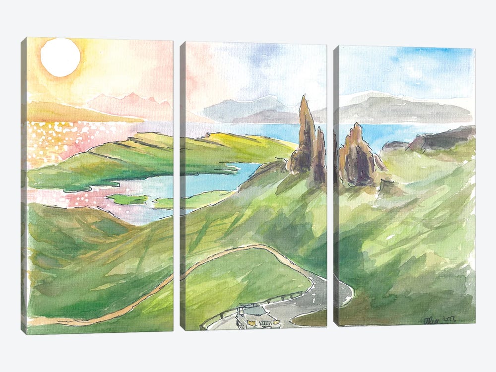 Isle Of Skye Hebrides Road Trip With Old Man Of Storr by Markus & Martina Bleichner 3-piece Canvas Artwork