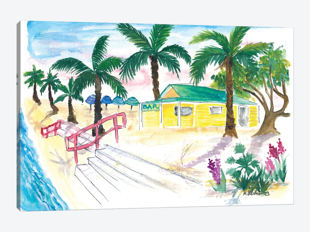 St Pete Beach Fl Scene In Pass-A-Grille by Markus & Martina Bleichner 1-piece Canvas Art