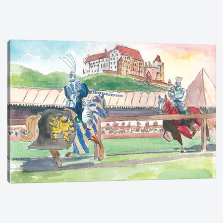 Landshut Knight Tournament In Front Of Historical Scenery With Trausnitz Castle Canvas Print #MMB932} by Markus & Martina Bleichner Canvas Art Print
