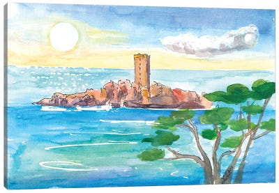 Mediterranean Island In Esterel Massif On French Riviera Côte D'Azur Canvas Art Print