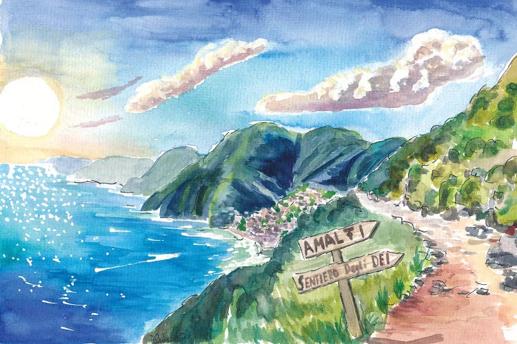 Amalfi Coast View From Amazing Sentiero Degli Dei Path Of Gods by Markus & Martina Bleichner wall art
