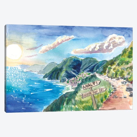 Amalfi Coast View From Amazing Sentiero Degli Dei Path Of Gods Canvas Print #MMB936} by Markus & Martina Bleichner Canvas Artwork