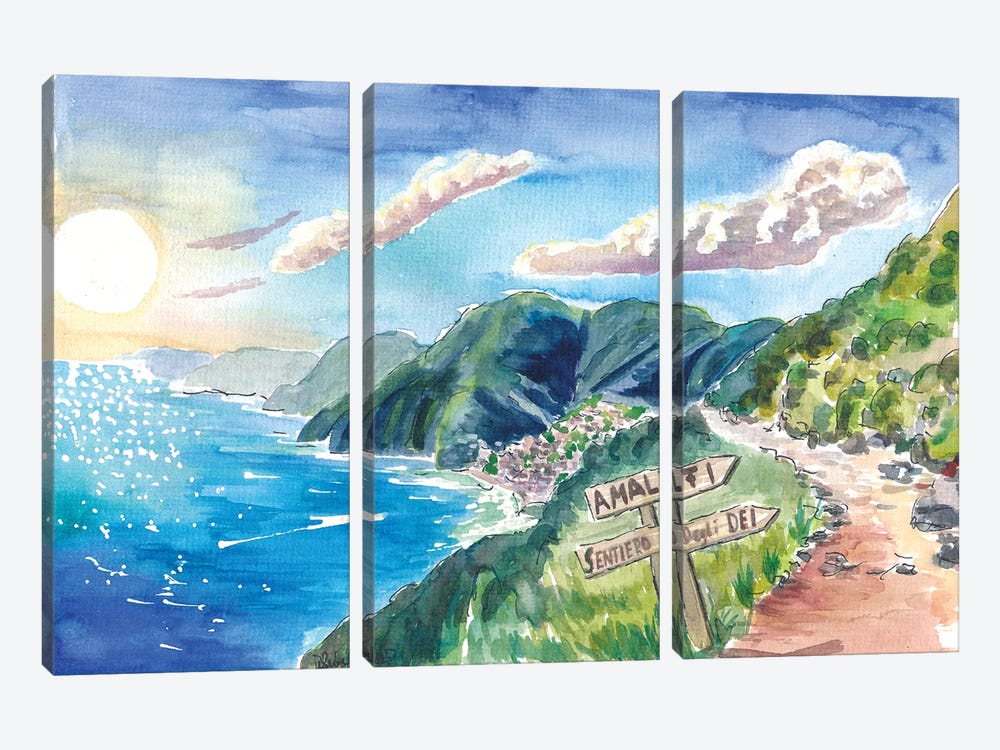 Amalfi Coast View From Amazing Sentiero Degli Dei Path Of Gods by Markus & Martina Bleichner 3-piece Canvas Artwork