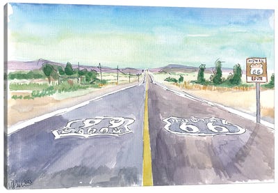 Road Trip On Historic Route 66 Scenic Drive Canvas Art Print - Route 66 Art