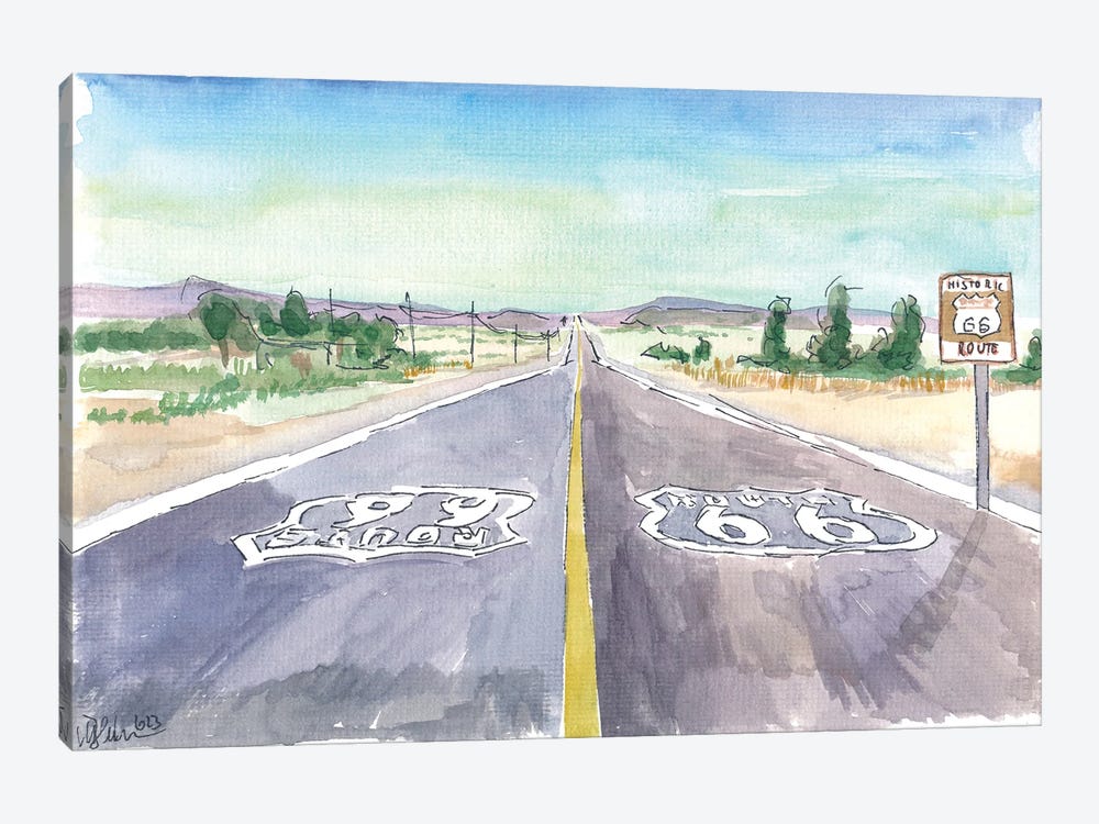 Road Trip On Historic Route 66 Scenic Drive by Markus & Martina Bleichner 1-piece Art Print