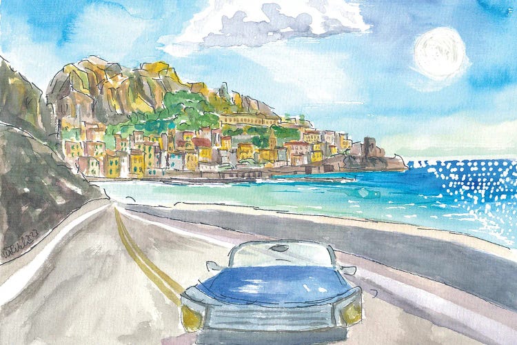 Amalfi Coastal Dreams Itinerary In Blue Convertible