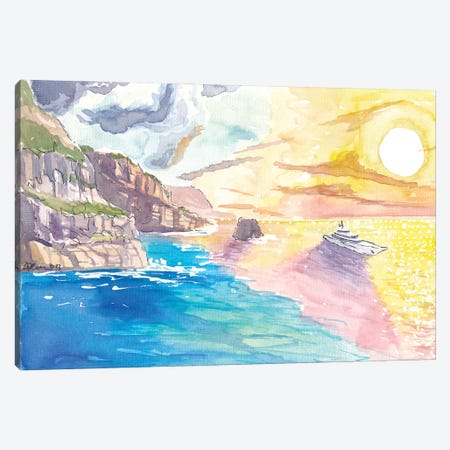Southern Italy Sunset On The Sorrento Coast Canvas Print #MMB942} by Markus & Martina Bleichner Canvas Wall Art
