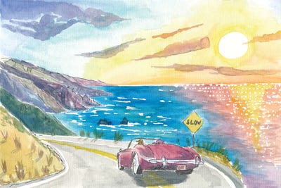 California Road Trip On Highway 101 Near Big Sur With Pacific Coast by Markus & Martina Bleichner canvas print