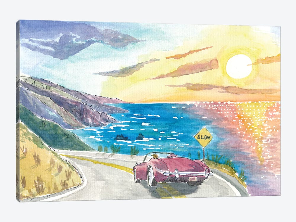 California Road Trip On Highway 101 Near Big Sur With Pacific Coast by Markus & Martina Bleichner 1-piece Canvas Wall Art