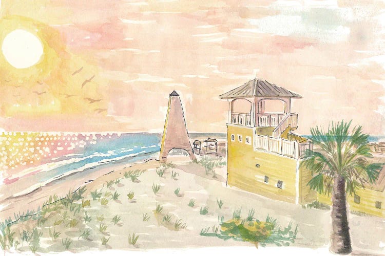 Incredible Sunset In Seaview Florida With Beach Dunes by Markus & Martina Bleichner wall art