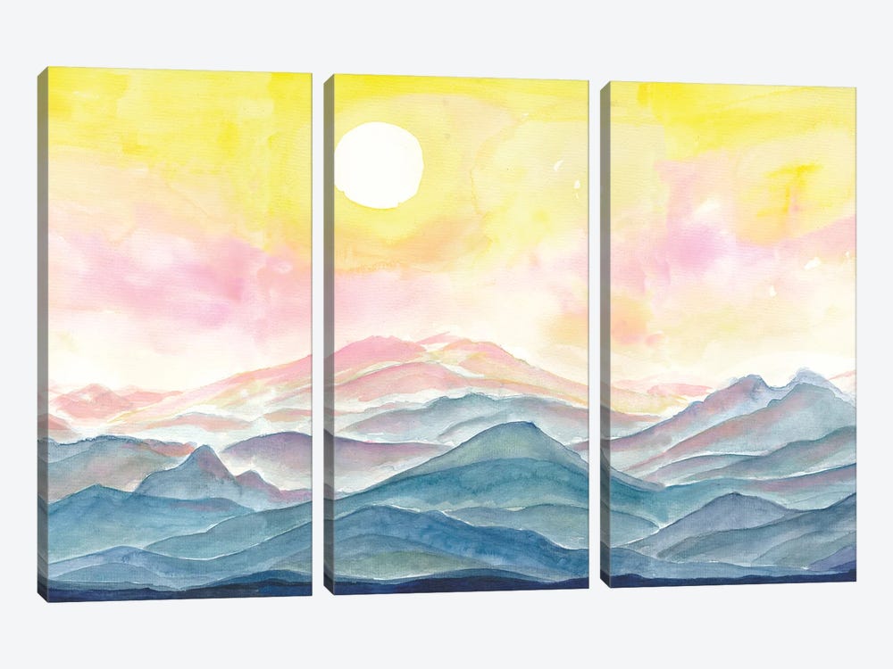 Endless Superwide Mystic Forest Mountains With Rising Sun by Markus & Martina Bleichner 3-piece Canvas Artwork