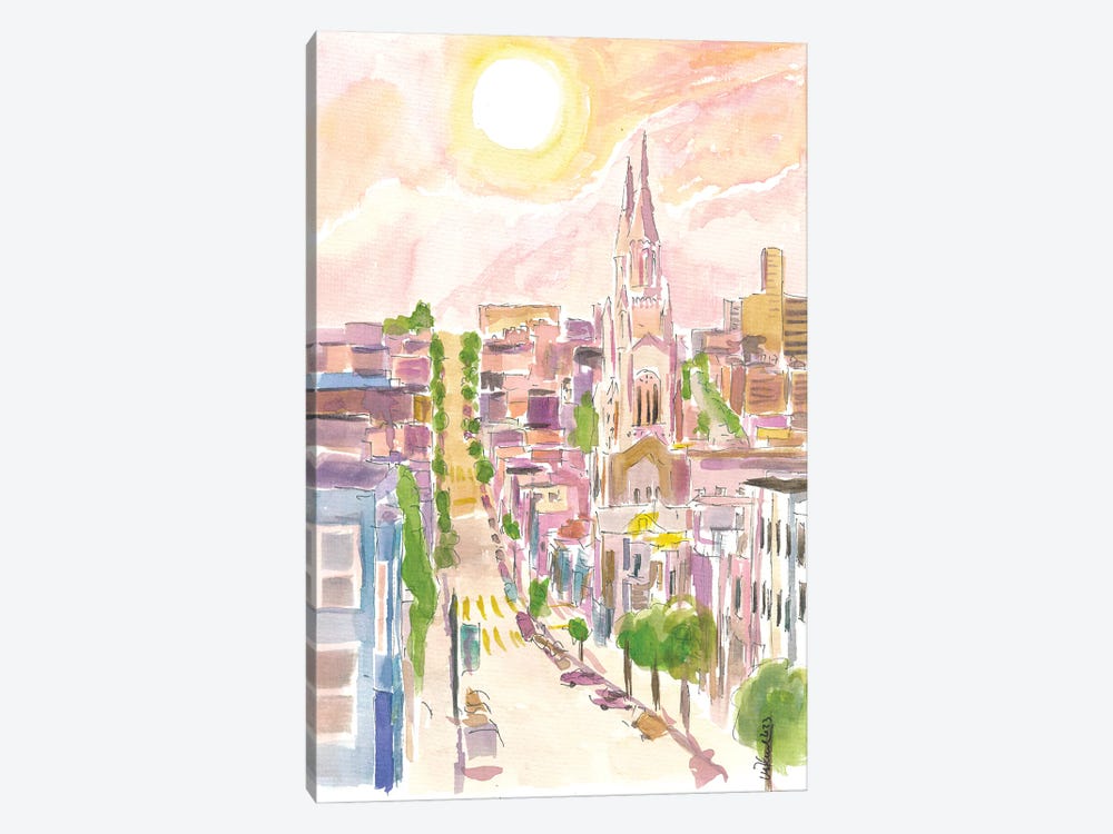 San Francisco Streets Hills And Sun Scene In California by Markus & Martina Bleichner 1-piece Canvas Wall Art