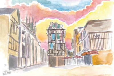 Troyes Magic Old Town Houses In France by Markus & Martina Bleichner multi panel art