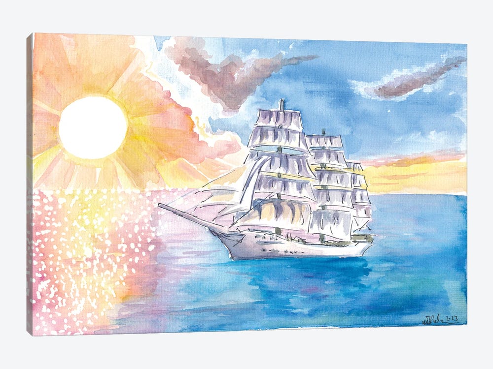 Windjammer Sails And Seven Seas Under The Sun by Markus & Martina Bleichner 1-piece Canvas Art Print